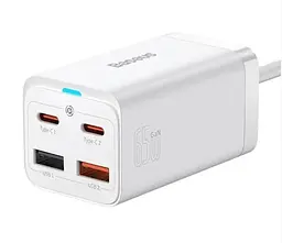 Зарядний пристрій адаптер Baseus Gan3 Pro CCGP040002 4 виходи біле