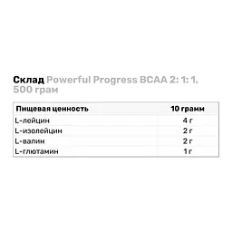 Амінокислота BCAA Powerful Progress BCAA 2:1:1 Полуниця 500 г - мініатюра 2