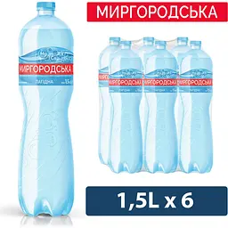 Упаковка мінеральної води Миргородська Лагідна слабогазована 9 л (1.5 л x 6 шт.) - мініатюра 5