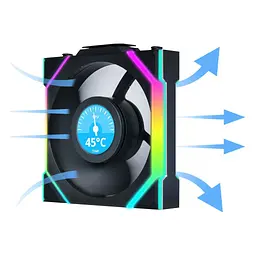 Кулер до корпусу Lian Li UNI Fan SL WIRELESS LCD 120-1, Black (G99.12SLLCD1W1B.00) - мініатюра 6