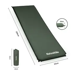 Килимок самонадувний Naturehike (CNK2450WS020) 10 см - одномісний - темно-зелений - мініатюра 3