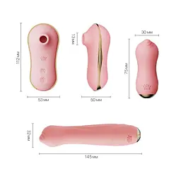 Набір 3в1 Zalo - UNICORN Set Pink, віброяйце, пульсатор, вакуумний стимулятор - мініатюра 2