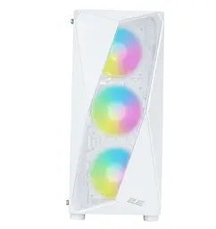 Корпус 2E Gaming Aruba (G3313W), White, без БР, Mid Tower, для ATX/Micro ATX/Mini ITX, 1xUSB 3.0/2xUSB 2.0, макс. CPU - 165 мм / VGA - 330 мм, 5x120 ARGB, бічна панель із загартованого стекла (2E-G3313W) - мініатюра 2