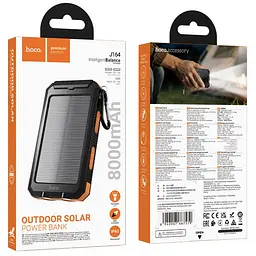 Портативний ЗП Power Bank Hoco J164 Platinum solar 10.5W with lighting 8000 mAh Black - мініатюра 6