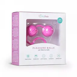 Вагінальні кульки Easytoys Vertical Ribbed Geisha рожеві - мініатюра 3