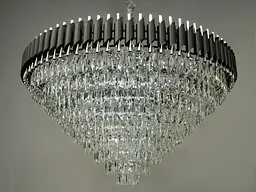 Сучасна кришталева люстра для великої зали Diasha 201202/1000BK+HR - мініатюра 2