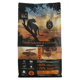 Сухий корм Ambrosia Grain Free Sterilized Cat Fresh Salmon & Chicken для стерилізованих котів зі свіжим лососем та куркою 1.5 кг - мініатюра 2