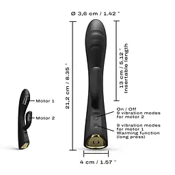 Вібратор-кролик Dorcel Flexi Rabbit Гнучкий з нагріванням, 21,2 см чорний - мініатюра 5