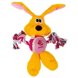 Іграшка для собак Toys Fun текстильна собака з мотузкою 21 см