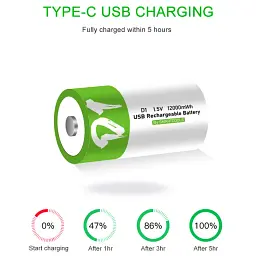Акумулятор тип D/R20 Smartoools 8000 mAh барило Li-Ion із зарядкою Type-C 1.5V (19329) - мініатюра 3