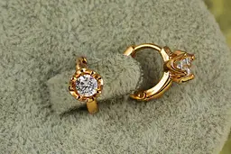 Сережки дитячі Xuping Jewelry портулак 8 мм золотисті - мініатюра 2