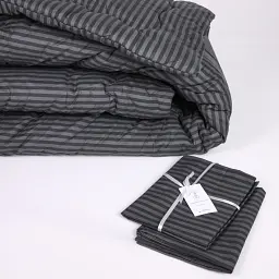 Ковдра антиалергенна MirSon зима №165 Сolor Fun Line Stripe Black з евкаліптовим волокном 110х140 см (2200010857344) - мініатюра 4