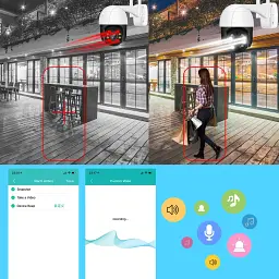 Вулична IP Wi-Fi PTZ-D4 камера спостереження Відеоспостереження Купольна Поворотна IP66 біло-чорна - мініатюра 8