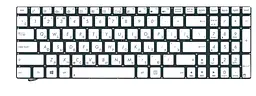 Клавіатура для ноутбука Asus (N550) з підсвічуванням (Light), Silver, (No Frame)