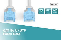 Патч-корд Assmann CAT 5e U-UTP, ПВХ AWG 26/7, довжина 0,5 м DK-1512-005 Gray - мініатюра 3