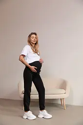 Штани спортивні для вагітних та годуючих демісезон Frankfurt Lullababe розмір 3XL Чорний