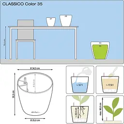 Вазон Lechuza Classico Color 35 35х33 см сірий (13224) - мініатюра 2