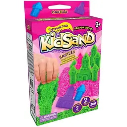 Набор креативного творчества Кинетический песок Danko Toys KidSand KS-05 мини, 200 г, укр Castles Pink