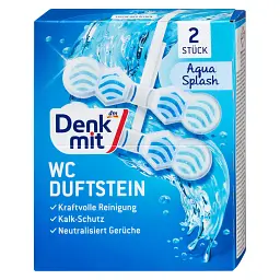 Подвесной блок для унитаза DenkMit WC Duftstein Aqua Splash Океан 2шт/уп, 2×48 г