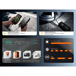 Насос-фонарь-powerbank автомобильный Vollyc Evo Tire Pump by Flextail, 150 PSI, 1500 mAh - миниатюра 8