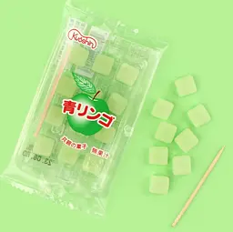 Японські жувальні цукерки Kyoushin Green Apple Mochi Candy 15г - мініатюра 2