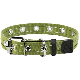 Нашийник для собак Collar, бавовняний, безрозмірний, 52x2,5 см, зелений