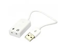 Звукова плата USB, Virtual 7.1 Channel, C-Media, кабель 25 см, біла