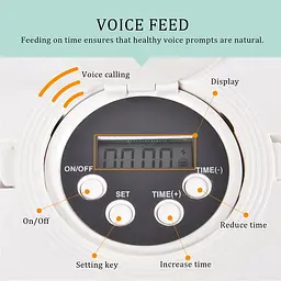 Автоматична годівниця для собак і котів електронна Pet Feeder, 30x7 см, 6 порцій по 128мл, таймер, мелодія (100663) - мініатюра 5