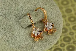 Сережки підвіски дитячі Xuping Jewelry квіточки 2,3 см золотисті