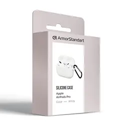 Силіконовий чохол для навушників Apple AirPods Pro, Silicone Case, білий, захисний чохол, ультратонкий і легкий, захист від подряпин, пилу та ударів, м"який силікон, ArmorStandart (ARM56087) - мініатюра 4