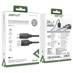 Дата кабель Acefast C16-04 USB to Type-C 3A (1.2m) Black - мініатюра 5