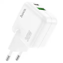Зарядний пристрій 2 порти Hoco C111A блок живлення USB + Type-C 30 W