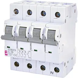 Автоматичний вимикач ETI ETIMAT 6 3p+N C 16 А (6 kA) (2146516)