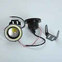 Протитуманні LED Фари круглі Лінза з ДХО D89 мм 12V 15W 5000K-COB Білий Світло 2 шт. (AG-2509 W) - мініатюра 3