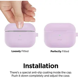 Чохол Elago Silicone Hang Case Lavender for AirPods Pro 2nd Gen лавандовий (EAPP2CSC-ORHA-LV) - мініатюра 2