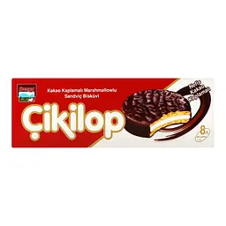 Печиво-сендвіч Saray Cikilop з начинкою маршмелоу в какао глазурі 110 г - мініатюра 2