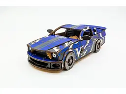 Дерев'яний 3D конструктор Muscle car GT, Puzzleоk (Puz-00642), 162 дет. (синя) - мініатюра 6