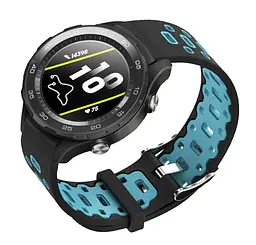 Спортивний ремінець Primo Perfor Classic для годинника Huawei Watch 2 Black Blue - мініатюра 2