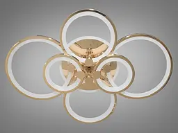 LED-люстра з диммером і кольоровою підсвіткою, колір хром, 135W - мініатюра 2