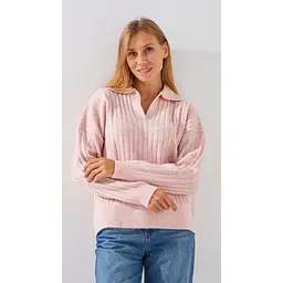 Поло однотонний жіночий On me 8527 One Size Пудровий