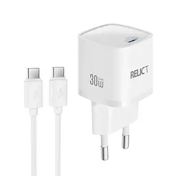 Зарядний пристрій Relict JetMini GaN 30W/1 USB-C+ Type-C cable White - мініатюра 2