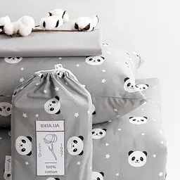 Комплект постільної білизни Ideia Panda, полуторний, сірий (8-33364) - мініатюра 5