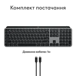Клавіатура Logitech MX Keys S для MAC Bluetooth/Wireless UA Space Grey (920-011637) - мініатюра 11