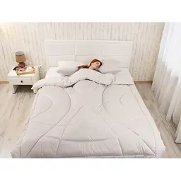 Набір ковдра з подушками Руно - Soft Pearl бежевий євро 200х220+2 шт-50х70 см теплий 300 гр/м2 (22831) - мініатюра 6
