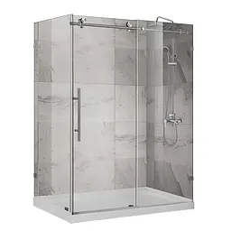 Душова кабіна без піддону Koer SR SC07-120x90x200-TR-01 прозоре скло Easy Clean 8 мм, хром KR5370, Універсальна, прозорий, хром