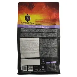 Корм сухий Ambrosia Grain Free Dog Adult Fresh Venison & Lamb для дорослих собак усіх порід зі свіжою олениною та ягням 2 кг - мініатюра 3