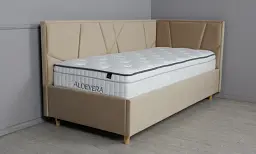Підліткове ліжко Нео бежеве 90x200 правостороннє з підйомним механізмом - мініатюра 2