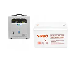 Аварійний комплект Volt Polska SINUS PRO 1500 E 12/230V 1050/1500W + акумулятор VOLT GELL 110Ah 12V