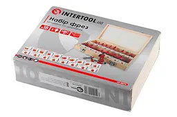 Набір фрез кінцевих по дереву з підшипником та без Intertool (в наборі 18 шт.) HT-0073 - мініатюра 7