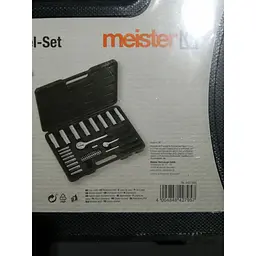 Набір інструментів Meister (32 деталі, тріскачка, бітова муфта, викрутка, гайкові ключі, пластиковий кейс) - мініатюра 2